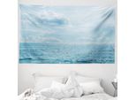 Abakuhaus Arazzo Nautico, Calm Sea Paradise In Morbido Tessuto Microfibra Lavabile Senza Scolorimento Stampa Digitale, 230 X 140 Cm, Azzurro