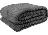 Xxl Coperta Soffice In Microfibra Con Aspetto A Coste "Flanella"", Grande Coperta Morbida Per Le Coccole, Soffice Coperta Da Divano"