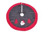 Gonna Per Albero Di Natale / Copri Albero Di Natale - Con Stampa Di Babbo Natale - 91 X 91 Cm Grigio Rosso