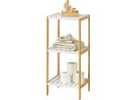 Scaffale Da Bagno Balsfjord Con 3 Ripiani Scaffale In Bambù Scaffale In Piedi Scaffale Per La Casa 33X34X80Cm Natura