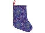 Abakuhaus Calze Natalizie Blu Scuro Da Appendere, Con Motivo Natalizio A Fiocchi Di Neve, Calza Natalizia Da Appendere, 35X50 Cm, Multicolore