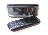 Caseroxx Custodia In Pelle Con Clip Da Cintura Compatibile Con Samsung Gt E-1280 In Vera Pelle, Custodia Con Clip Da Cintura E Finestra Di Visualizzazione