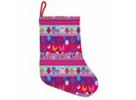 Abakuhaus Stivali Di Babbo Natale Da Appendere Con Gufi, Calzini Natalizi, Gufi E Fiori Cartoon, Calza Natalizia Da Appendere, 35X50 Cm, Multicolore