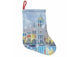 Abakuhaus Natale Stivali Di Babbo Natale Da Appendere Calze Di Natale, Amsterdam Canal Natale, Calza Di Natale Da Appendere, 25X35 Cm, Multicolore