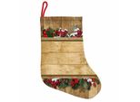Abakuhaus Natale Stivali Di Babbo Natale Da Appendere Calze Natalizie, Saluto Vintage Noel, Calza Natalizia Da Appendere, 35X50 Cm, Multicolore