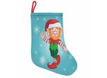 Abakuhaus Undici Calzini Natalizi Da Appendere A Forma Di Stivale Di Babbo Natale, Little Man Dwarf E Fiocchi Di Neve, Calzini Natalizi Da Appendere, 25X35 Cm, Rosa Scuro E Multicolore