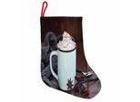 Abakuhaus Calze Natalizie Invernali Da Appendere, Calze Natalizie, Cioccolata Calda Con Panna, Calza Natalizia Da Appendere, 35X50 Cm, Marrone E Multicolore