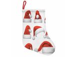 Abakuhaus Natale Stivali Di Babbo Natale Da Appendere Calze Natalizie, Motivo Con Cappelli Di Babbo Natale, Calze Natalizie Da Appendere, 25X35 Cm, Rosso E Bianco