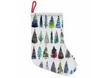 Abakuhaus Natale Stivali Di Babbo Natale Da Appendere Calze Natalizie, Albero Di Natale Acquerellato, Calza Natalizia Da Appendere, 35X50 Cm, Multicolore