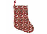 Abakuhaus Natale Stivali Di Babbo Natale Da Appendere Calze Di Natale, Agrifoglio E Vischio, Calza Di Natale Da Appendere, 25X35 Cm, Bianco Rosso Verde