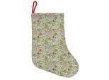 Abakuhaus Natale Stivali Di Babbo Natale Da Appendere Calze Di Natale, Babbo Natale Vintage, Calza Di Natale Da Appendere, 35X50 Cm, Corallo Scuro Verde Menta