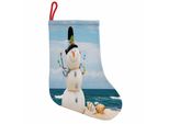 Abakuhaus Pupazzo Di Neve Stivali Di Babbo Natale Da Appendere Calze Natalizie, Vacanze Invernali Sulla Costa, Calza Natalizia Da Appendere, 35X50 Cm, Multicolore