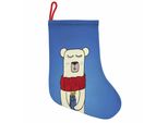 Abakuhaus EisbäR Stivali Di Babbo Natale Da Appendere Calze Natalizie, Merry Xmas Cartoon, Calza Natalizia Da Appendere, 25X35 Cm, Viola Blu Multicolore