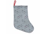 Abakuhaus Calze Natalizie Invernali Da Appendere, Uccellino Con Cappellino Natalizio E Neve, Calza Natalizia Da Appendere, 25X35 Cm, Grigio Chiaro Multicolore
