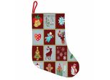 Abakuhaus Engel Stivali Di Babbo Natale Da Appendere Calze Natalizie, Renne Dell'albero Di Natale, Calza Natalizia Da Appendere, 35X50 Cm, Bordeaux Blu Grigio