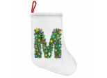 Abakuhaus Lettera M Stivali Di Babbo Natale Da Appendere Calze Natalizie, Colorate, Calze Natalizie Da Appendere, 25X35 Cm, Multicolore