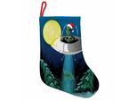 Abakuhaus Stivali Di Babbo Natale Da Appendere, Calze Natalizie, Arte Natalizia Aliena, Calza Natalizia Da Appendere, 25X35 Cm, Verde Blu