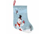 Abakuhaus Pupazzo Di Neve Stivali Di Babbo Natale Da Appendere Calze Di Natale, Uccellini Di Capodanno, Calza Di Natale Da Appendere, 25X35 Cm, Multicolore