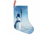 Abakuhaus Pupazzo Di Neve Stivali Di Babbo Natale Da Appendere Calzini Natalizi, Inverno Campagna Neve Freddo, Calza Natalizia Da Appendere, 35X50 Cm, Azzurro Blu Scuro