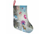 Abakuhaus Calze Natalizie Invernali Da Appendere, Cartoonsnowman E Ombrello, Calza Natalizia Da Appendere, 35X50 Cm, Multicolore