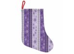 Abakuhaus Calze Natalizie Etniche Da Appendere, Calzini Natalizi, Noel Neve Natalizia, Calza Natalizia Da Appendere, 25X35 Cm, Lavanda Viola Bianco
