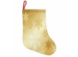 Abakuhaus Natale Stivali Di Babbo Natale Da Appendere Calze Natalizie, Fiocchi Di Neve Noel Yule, Calza Natalizia Da Appendere, 25X35 Cm, Sabbia, Marrone, Bianco