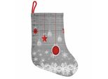 Abakuhaus Natale Stivali Di Babbo Natale Da Appendere Calze Natalizie, Stelle Glitterate, Neve, Calza Natalizia Da Appendere, 25X35 Cm, Grigio, Rosso, Bianco