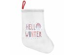 Abakuhaus Calze Natalizie Invernali Da Appendere, Hello Text Funny Face, Calza Natalizia Da Appendere, 25X35 Cm, Multicolore