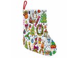 Abakuhaus Natale Stivali Di Babbo Natale Da Appendere Calze Di Natale, Dolciumi Di Capodanno, Calza Di Natale Da Appendere, 35X50 Cm, Multicolore