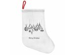 Abakuhaus Natale Stivali Di Babbo Natale Da Appendere Calze Natalizie, Ornamento Effimero, Calza Natalizia Da Appendere, 25X35 Cm, Bianco E Nero