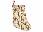 Abakuhaus Natale Stivali Di Babbo Natale Da Appendere Calze Di Natale, Alberi Cartoon Campanelle, Calza Di Natale Da Appendere, 25X35 Cm, Multicolore
