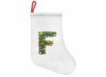 Abakuhaus Lettera F Stivali Di Babbo Natale Da Appendere Calze Di Natale, Chirstmas Bell Natale, Calza Di Natale Da Appendere, 25X35 Cm, Multicolore