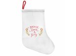 Abakuhaus Proverbio Stivali Di Babbo Natale Da Appendere Calze Di Natale, Peace Love Joy Beeren, Calza Di Natale Da Appendere, 25X35 Cm, Corallo Scuro Giallo Verde