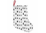 Abakuhaus Calzini Natalizi Nordici Da Appendere A Forma Di Stivale Di Babbo Natale, Natale Pini Vacanze, Calzino Natalizio Da Appendere, 25X35 Cm, Bianco E Nero