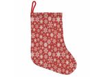 Abakuhaus Rosso Stivali Di Babbo Natale Da Appendere Calze Natalizie, Vari Fiocchi Di Neve Invernali, Calza Natalizia Da Appendere, 35X50 Cm, Rosso-Bianco