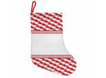 Abakuhaus Calzini Natalizi Con Stivali Di Babbo Natale Appesi, Bordo Natalizio Astratto, Calzini Natalizi Da Appendere, 25X35 Cm, Rosso E Bianco