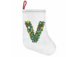 Abakuhaus Lettera V Stivali Di Babbo Natale Da Appendere Calze Natalizie, Campanelle Decorative, Calze Natalizie Da Appendere, 25X35 Cm, Multicolore