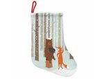 Abakuhaus Calze Natalizie Da Appendere, Orso Con Fisarmonica Fox, Calza Natalizia Da Appendere, 25X35 Cm, Multicolore