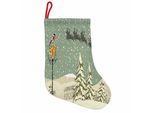 Abakuhaus Natale Stivali Di Babbo Natale Da Appendere Calze Di Natale, Renna Di Babbo Natale, Calza Di Natale Da Appendere, 25X35 Cm, Beige, Verde, Bianco