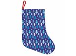 Abakuhaus Stivali Di Babbo Natale Invernali Da Appendere Calze Natalizie, Fiocchi Di Neve Albero Di Natale, Calza Natalizia Da Appendere, 25X35 Cm, Viola Blu Azzurro Pallido