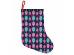 Abakuhaus Natale Stivali Di Babbo Natale Da Appendere Calze Natalizie, Cerchi Floreali, Calza Natalizia Da Appendere, 35X50 Cm, Blu Scuro Verde Acqua Rosa