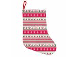 Abakuhaus Calzini Natalizi Nordici Da Appendere A Forma Di Stivale Di Babbo Natale, Stile Ricamo Natalizio, Calzini Natalizi Da Appendere, 25X35 Cm, Rosa, Verde Calce, Bianco