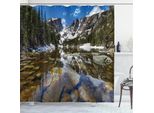 Abakuhaus Tenda Da Doccia Paesaggistica, Mountain Lake Park West, Stampa Personalizzata, 12 Ganci Inclusi, Colori Resistenti, Decorativa Con Colori Chiari, 175 X 180 Cm, Verde-Marrone-Blu
