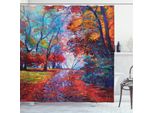 Abakuhaus Tenda Da Doccia Land, Alberi Parco Autunno, Stampa Digitale Su Tessuto, 12 Ganci Inclusi, Colori Resistenti, Resistente Ai Batteri, 175 X 180 Cm, Multi
