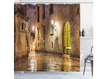 Abakuhaus Tenda Da Doccia Gotica, Gothic Ancient Stone, Impermeabile, Inclusi 12 Anelli, Resistente A Batteri E Muffe, 175 X 180 Cm, Color Crema