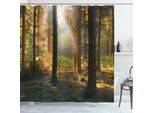 Abakuhaus Tenda Da Doccia Wald, Tramonto Pino Scuro, Stampa Digitale Moderna Con 12 Ganci Su Tessuto Resistente All'acqua E Ai Batteri, 175 X 180 Cm, Arancione Verde