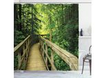 Abakuhaus Tenda Da Doccia Naturale, Vista Panoramica Sull'ambiente, Opaca, Incl. 12 Anelli, Resistente A Batteri E Muffe, 175 X 180 Cm, Verde Cachi