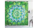 Abakuhaus Tenda Da Doccia Mandala, Forme A Foglia Naturzen, In Tessuto, Incl. 12 Ganci, Stampa Digitale, Colori Resistenti, Durevole, Resistente Ai Batteri, 175 X 180 Cm, Verde Blu