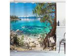 Abakuhaus Tenda Da Doccia Naturale, Tahoe Snowy Berg, Resistente A Batteri E Muffe, Incl. 12 Ganci Lavabile Elegante Stampa Digitale, 175 X 180 Cm, Blu Chiaro Verde Guscio D'uovo
