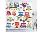 Abakuhaus Tenda Da Doccia Con Gufi, Cheerleader League Team, Stampa Digitale Su Tessuto, Incl. 12 Ganci, Resistente Al Lavaggio, Resistente Ai Batteri, 175 X 180 Cm, Multicolore